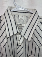 New Men’s Champion Western White Stripe Long Sleeve Pearl Snap 16.5 Large AA-58