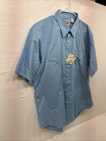 New Men’s ELY Cattleman Blue Western Short Sleeve Pearl Snap XL R-68