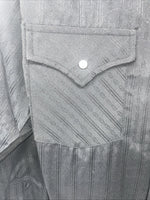 New Men’s ELY Cattleman Black Long Sleeve Pearl Snap 15.5 X 33 Medium B-115