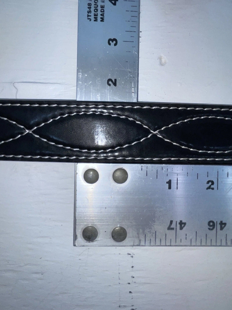 New Black Genuine Leather Badger Stitched 32” Belt #B1340 Z-174