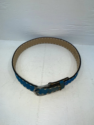 New Blue Genuine Leather Circle Y Weaved 30” Belt #7030 JJ-132