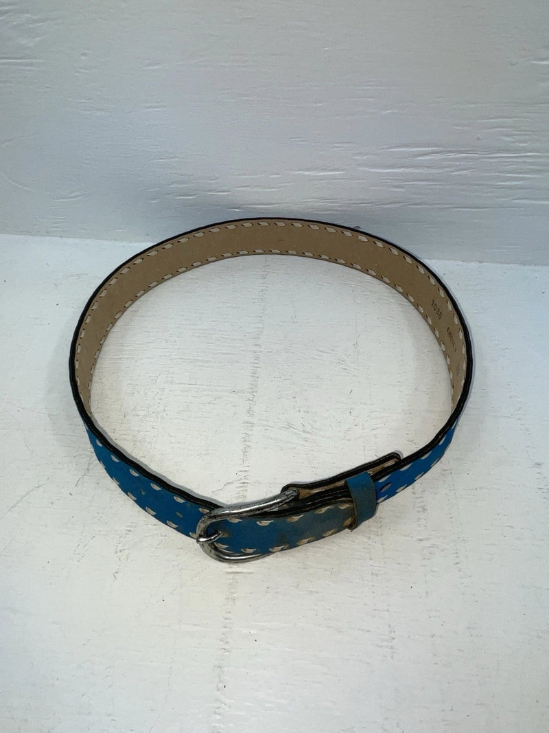 New Blue Genuine Leather Circle Y Weaved 30” Belt #7030 JJ-132