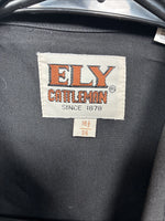 New Men’s ELY Cattleman Black Long Sleeve Pearl Snap 16.5 X 36 Large AA-5 