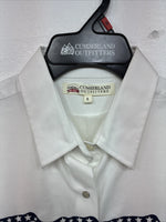 New Women’s Cumberland White Designed Short Sleeve Pearl Snap MM-70