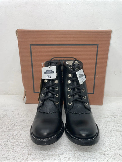 New Kids Black Lace Up Smoky Mountain Cowboy Boots. 3009 C 12.5 12 1/2 D. 23-10