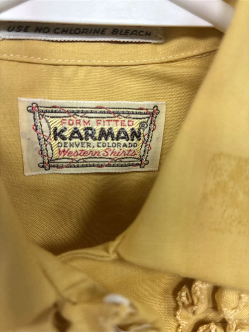New Kids Karman Yellow Designed Long Sleeve Pearl Snap Size 6 YY-48