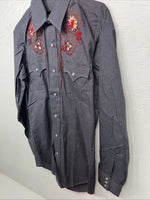 New Women’s Champion Westerns Navy Long Sleeve Button Up Shirt 14.5/33 3B-77