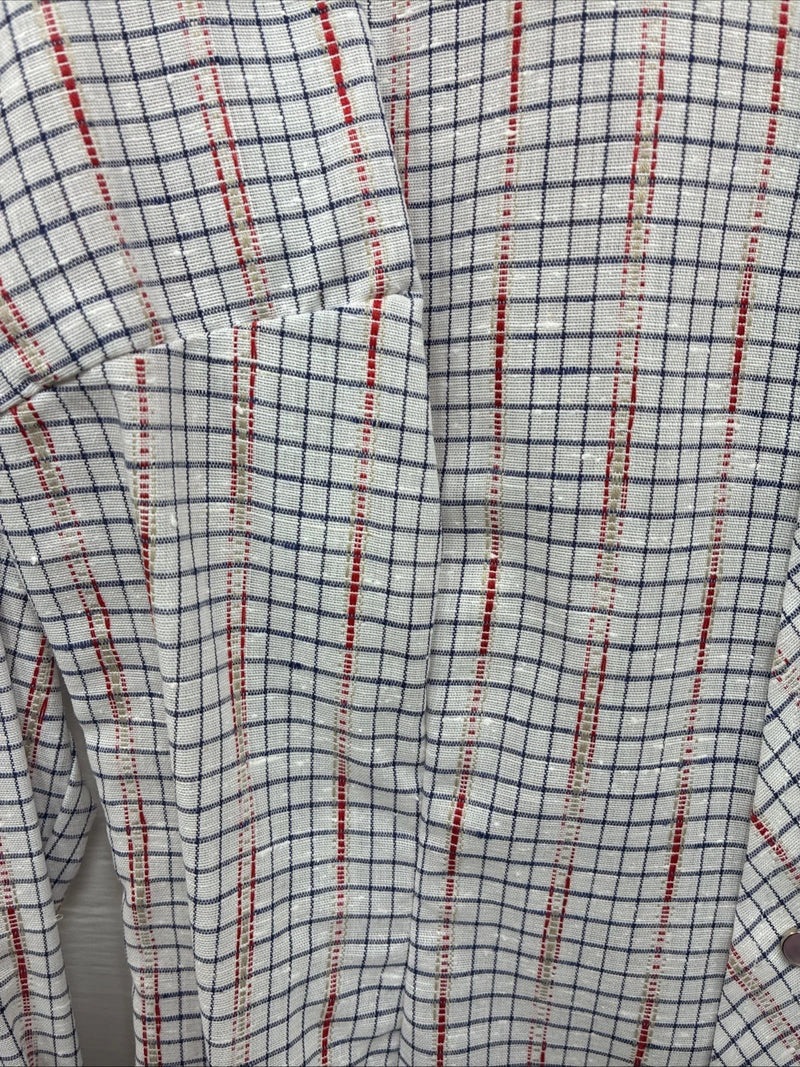 New Girls Dan River Multicolor Stripe Long Sleeve Pearl Snap Size 8 CC-87