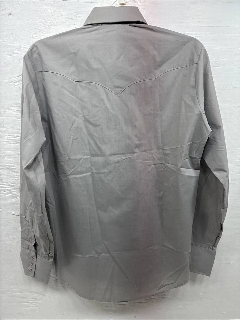 New Men’s Champion Westerns Gray Embroidered Long Sleeve Pearl Snap Large Q-101