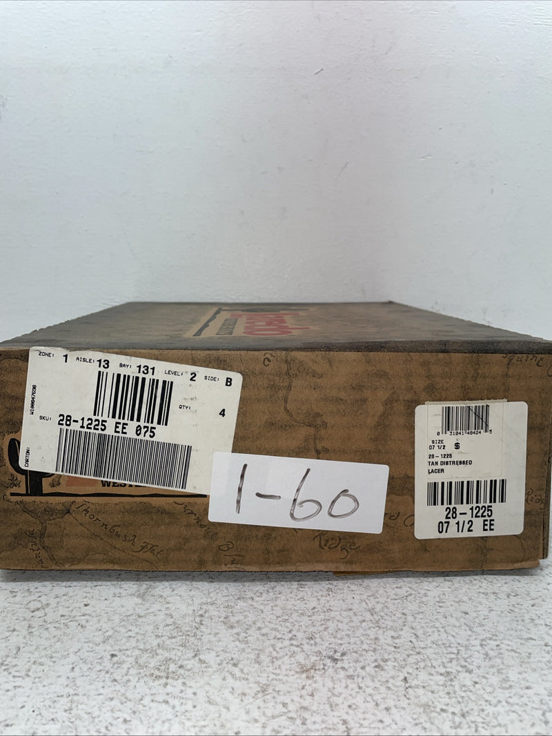 New Men’s Brown Lace Up Laredo Cowboy Boots. 1225 7.5 7 1/2 E E. 1-60