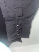 New Men’s ELY Cattleman Black Long Sleeve Pearl Snap 15.5 X 33 Medium B-112