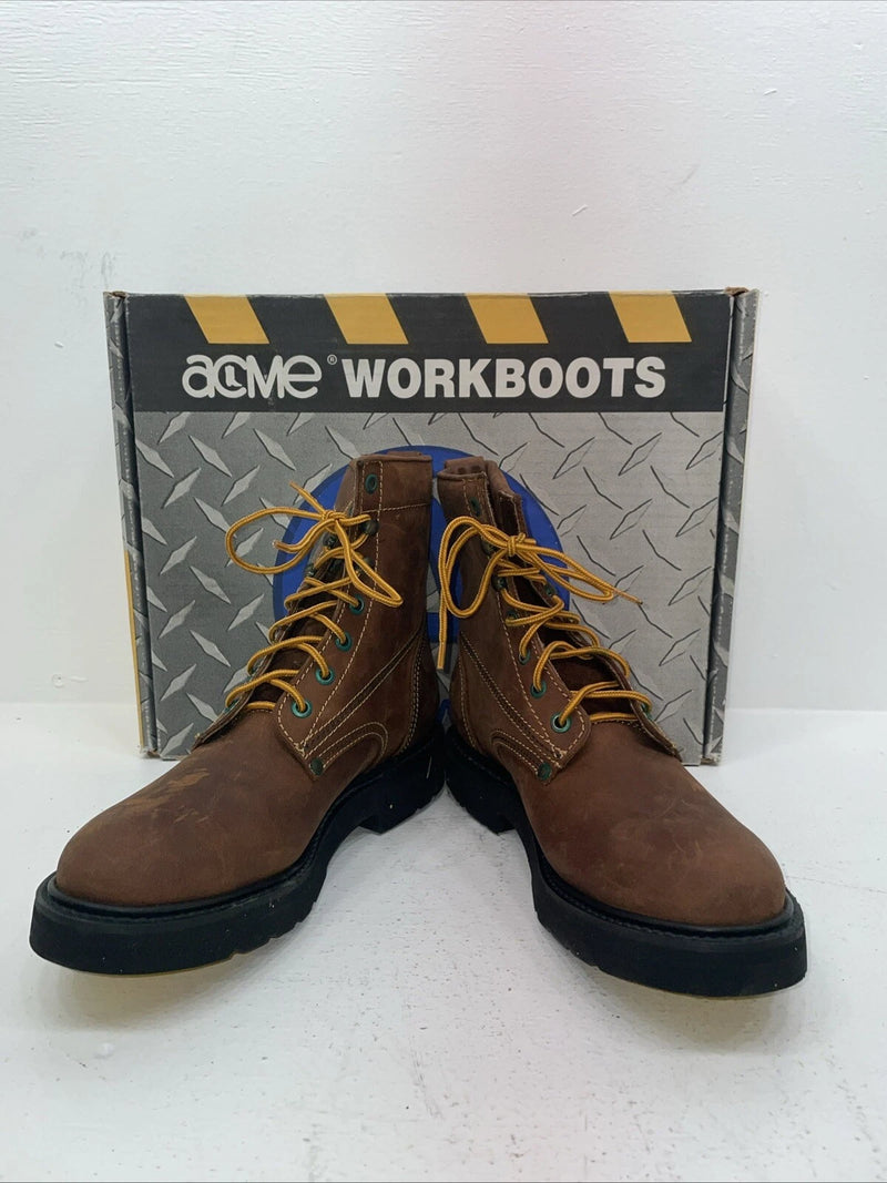 New Women’s Brown Lace Up Acme Cowboy Boots. 8070 8 M. 16-41
