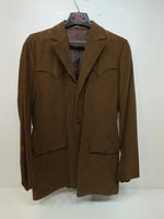New Men’s Brown Pioneer Wear Long Sleeve Button Up Coat L 3B-120