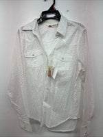 New Women’s Cumberland White Cheetah Print Long Sleeve Pearl Snap Small LL-2