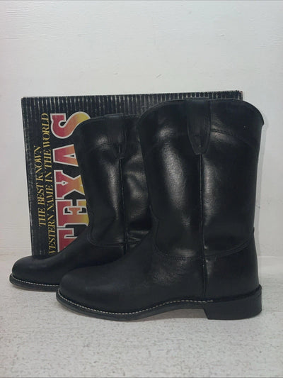 New Youth Black Texas Brand Cowboy Boots. 3200 3.5 3 1/2 D. 22-33