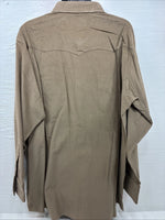 New Men’s White Horse Brown Long Sleeve Pearl Snap 2XL H-53