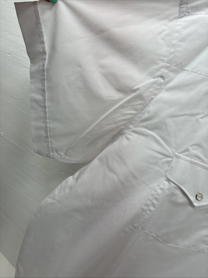 New Men’s White Horse White Shirt Sleeve Pearl Snap 4XL E-96