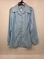 New Women’s Dickson Jenkins Blue Long Sleeve Pearl Snap Size 34 MM-100