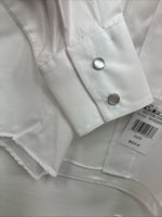 New Boys ELY Cattleman White Long Sleeve Pealr Snap Size 8 DD-49
