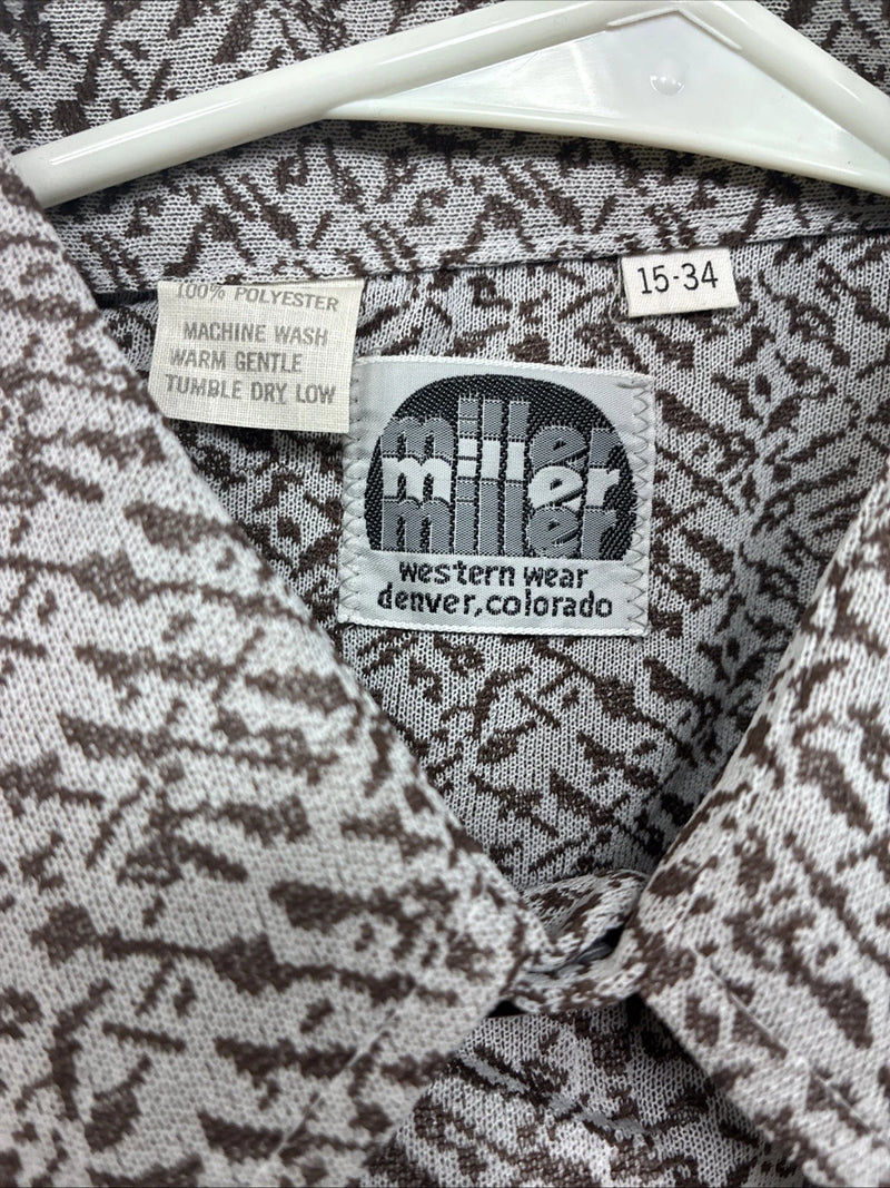 New Women’s Miller Brown Designed Long Sleeve Pearl Snap Size 15 KK-55