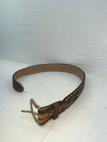 New Blue Genuine Leather Longhorn Tooled 30” Belt #82829 NN-39