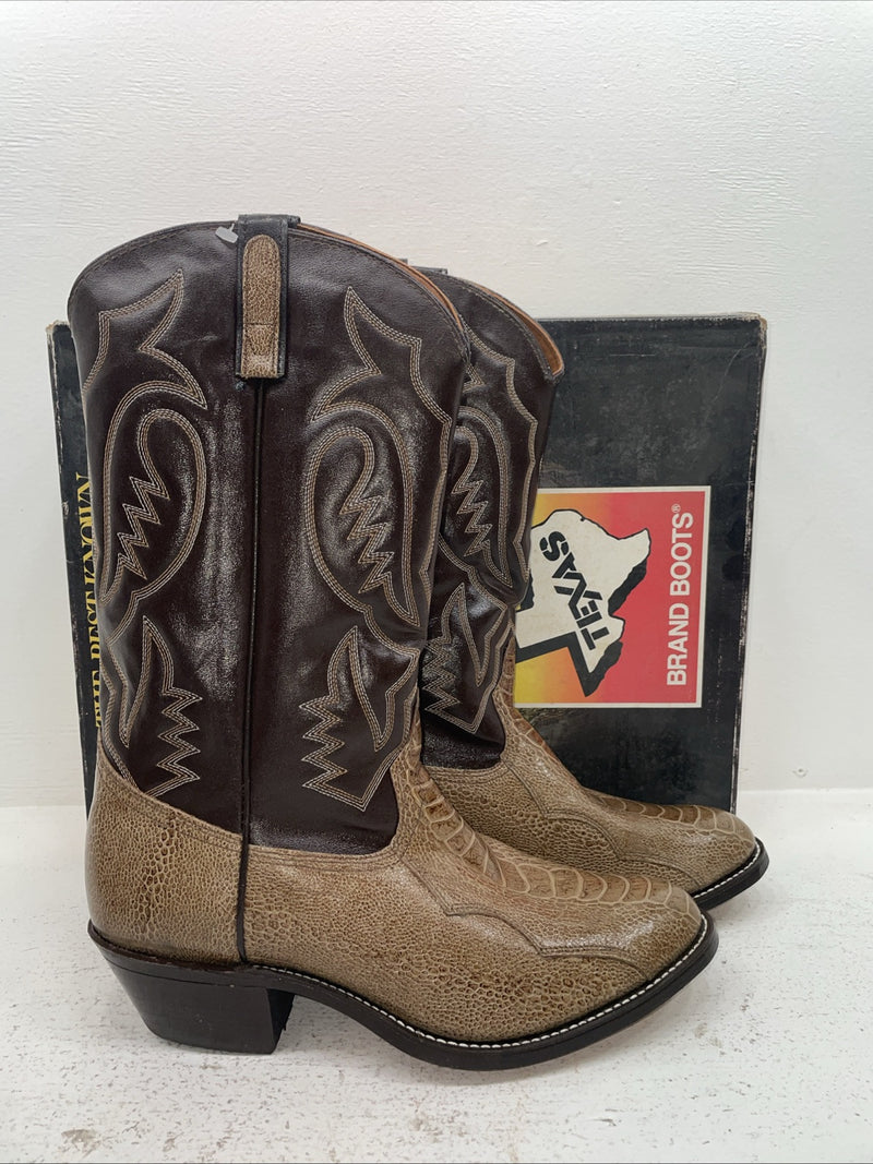 New Men’s Brown Texas Brand Cowboy Boots. 5041 10.5 10 1/2 E E. 7-98