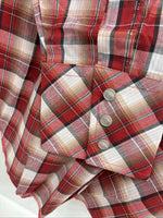 New Men’s Champion Westerns Red Plaid Long Sleeve Pearl Snap 16 X 35 Large Q-84