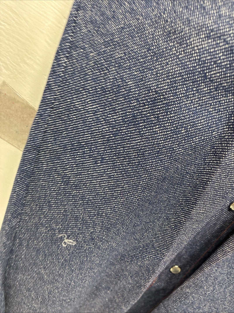 New Men’s Karman Blue Jean Long Sleeve Pearl Snap 14.5 Small AA-2