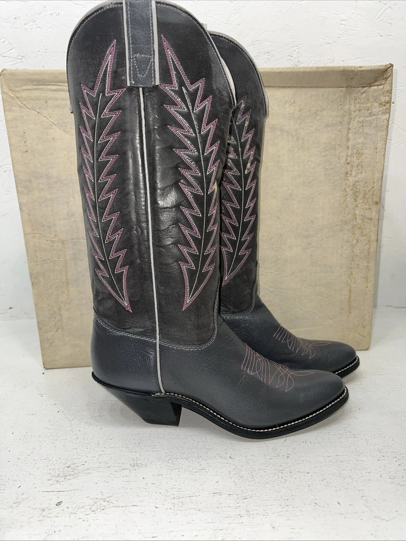 New Women’s Grey Texas Brand Cowboy Boots. 4512 6.5 6 1/2 M. 19-73