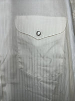 New Men’s White Mesquite Long Sleeve Pearl Snap Shirt. 15x37 Medium Long G-72