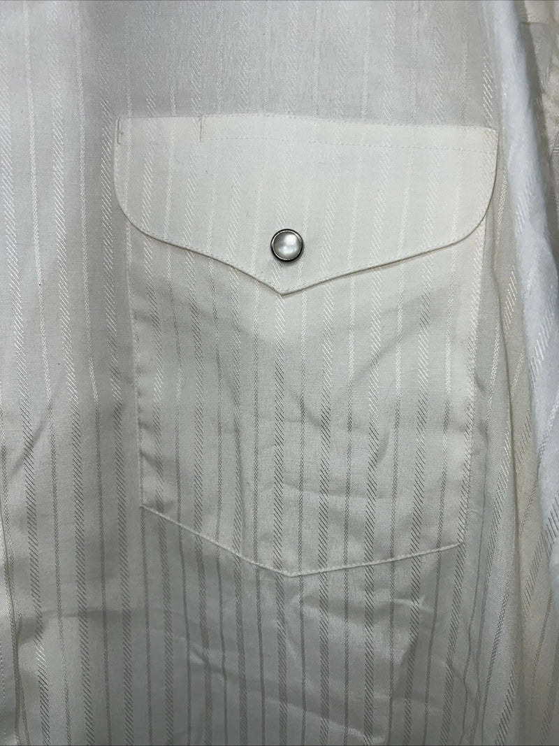New Men’s White Mesquite Long Sleeve Pearl Snap Shirt. 15x37 Medium Long G-72