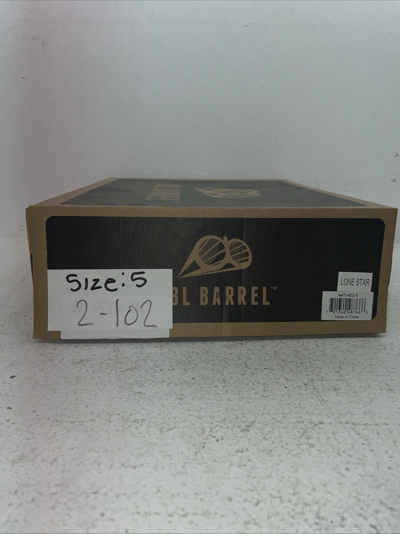New Youth Brown DBL Barrel Cowboy Boots. 4471402 5. 2-102