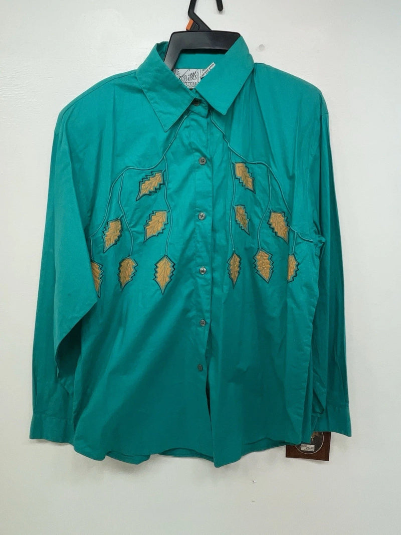 New Women’s Blue Mine & Bills Outfitters Long Sleeve Button Up Shirt M 3B-84