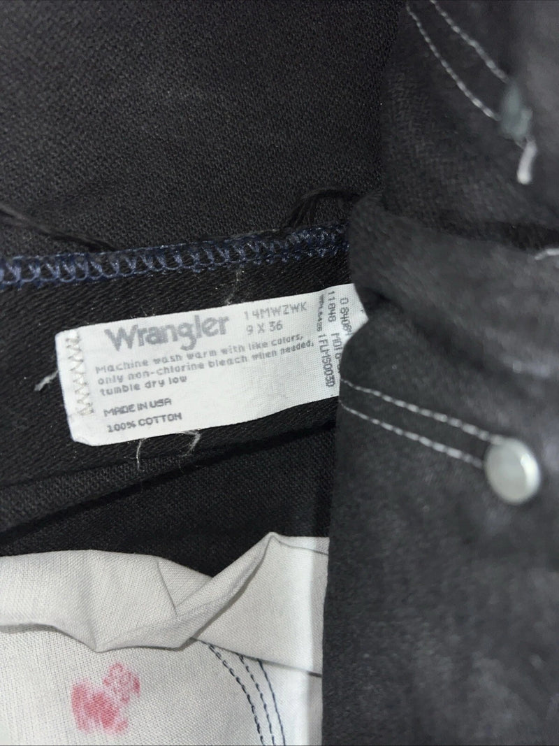 New Men’s Black Cowboy Cut Slim Fit Wrangler Jeans. 9x36 H-12