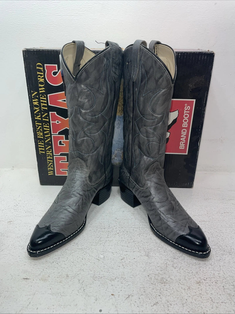 New Men’s Gray Texas Brand Cowboy Boots. 1082 8 D. 3-136