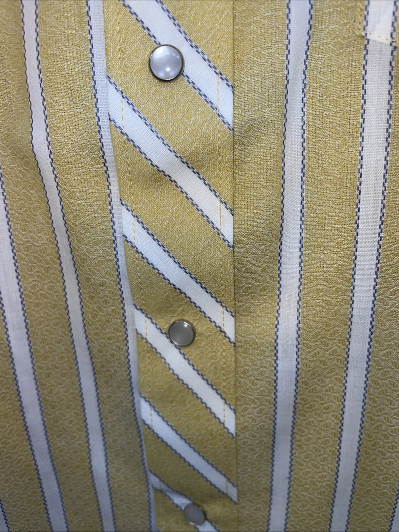 New Men’s Fenton Yellow Long Sleeve Pearl Snap Medium B-96