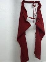 NOS Red Show Chaps With Fringe Adjustable Waist 38” L-34