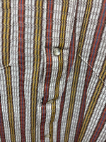 New Men’s Rocket mount Multicolor Stripe Long Sleeve Pearl Snap 15 Medium K-93