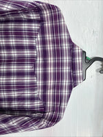 New Men’s White Horse People Plaid Long Sleeve Pearl Snap XL J-37