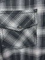 New Girls Cumberland Black plaid Long Sleeve Pearl Snap Size 2XL CC-121