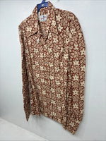 New Women’s Tem Tex Floral Design Long Sleeve Pearl Snap Size 32 MM-83