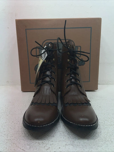 New Youth Brown Lace Up Smoky Mountain Cowboy Boots. 3040 Y 4.5 4 1/2. 22-111