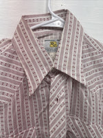New Men’s Dickson Jenkins White Red Short Sleeve Button Up 14.5 Small B-128
