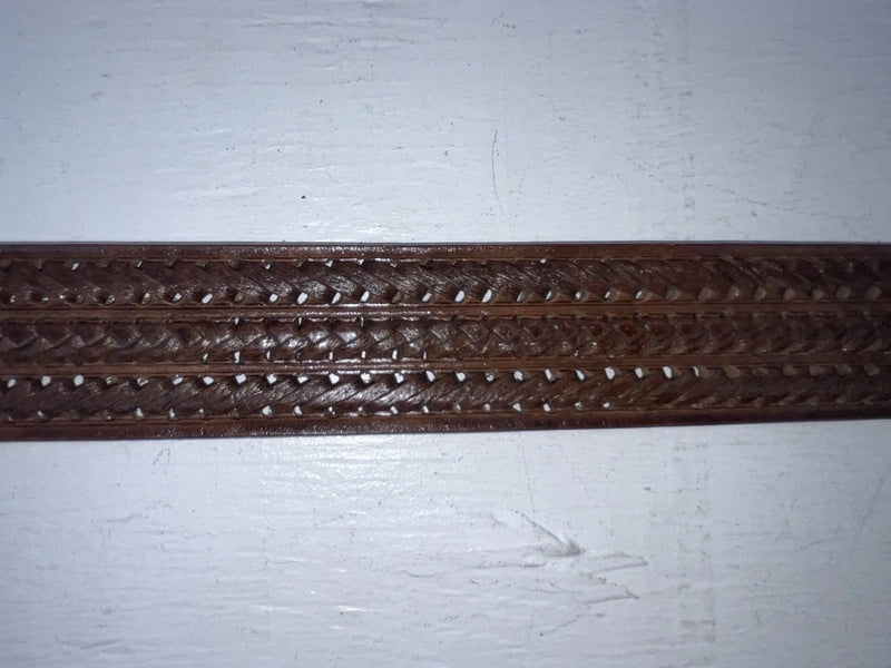 New Brown Genuine Leather Weaved 48” Belt NN-145