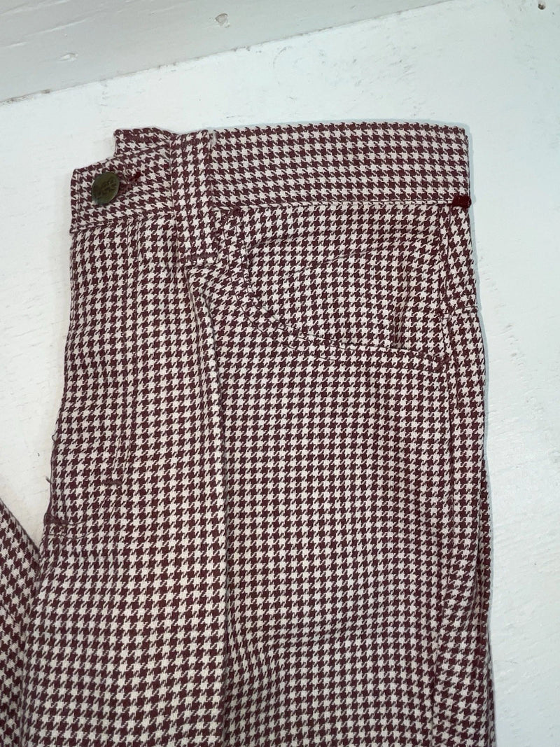 New Vintage Red And White Checkered Lee Polyester Pants #2600362 SS-84