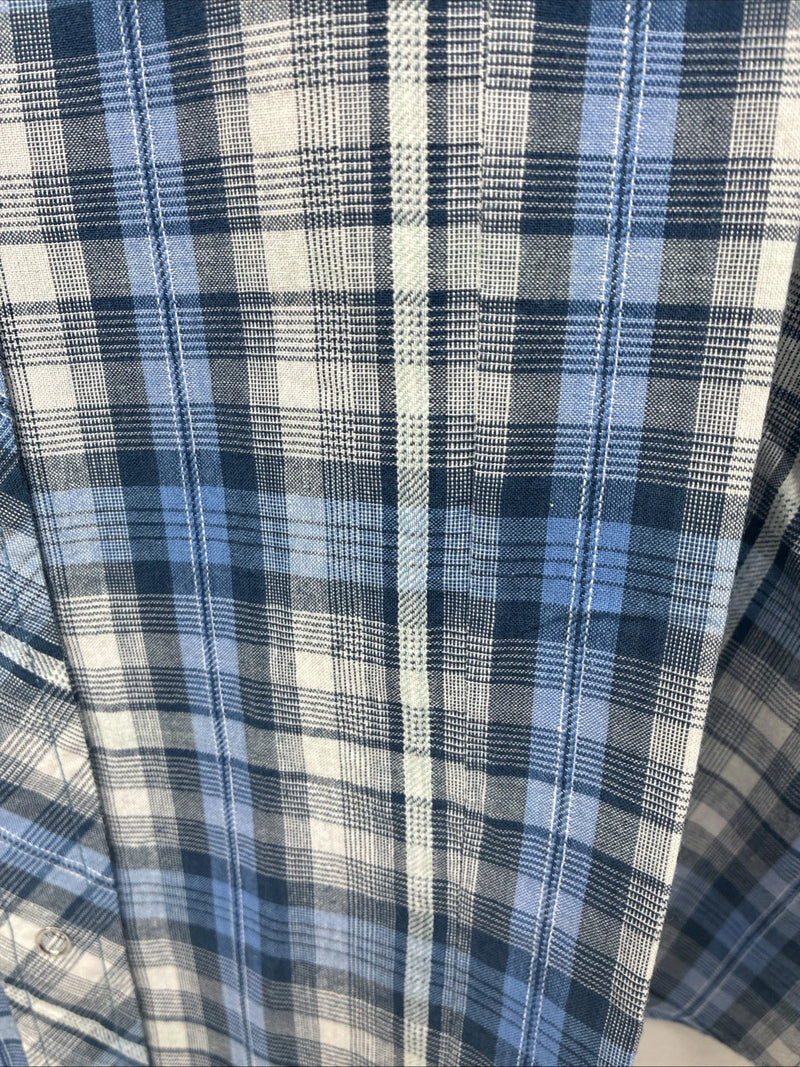 New Women’s Cumberland Blue Plaid Long Sleeve Pearl Snap 3XL GG-58