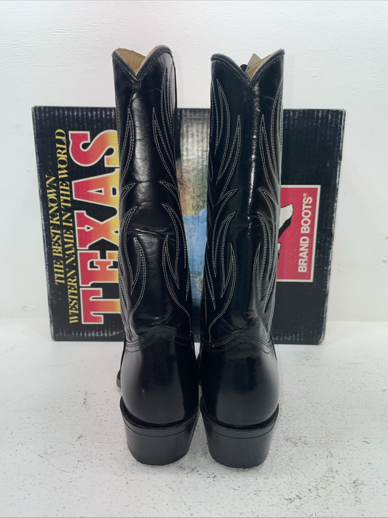 New Men’s Black Texas Brand Cowboy Boots. N 5010 10.5 10 1/2 D. 7-96
