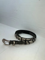New Black Genuine Leather Nocona Zebra Print Bling 44” Belt #N2440501 JJ-81