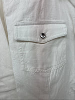 New Women’s Cumberland White Gem Long Sleeve Pearl Snap Large II-98