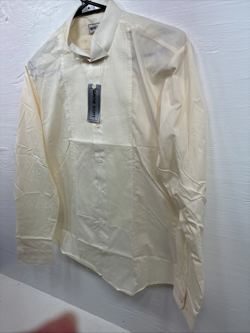 New Wayne Scott Yellow Long Sleeve Button Up English Shirt Medium X-89